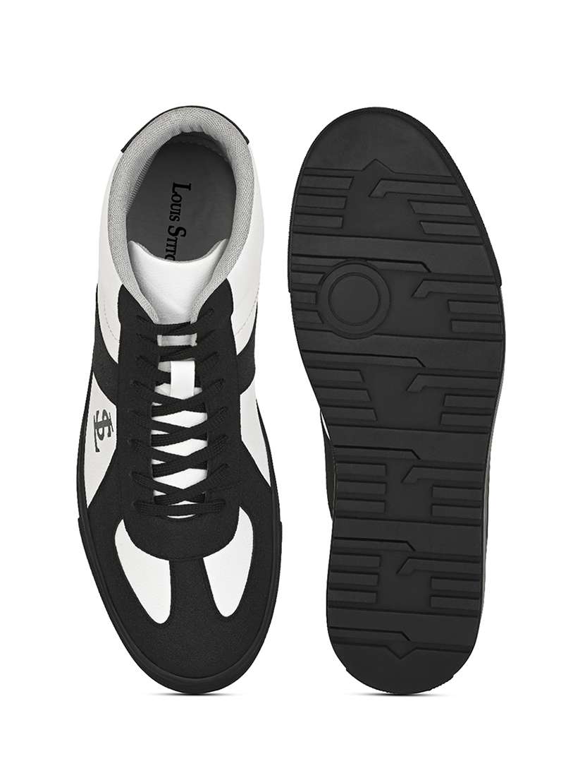 men white lace up high ankle sneaker - 22226510 -  Standard Image - 2
