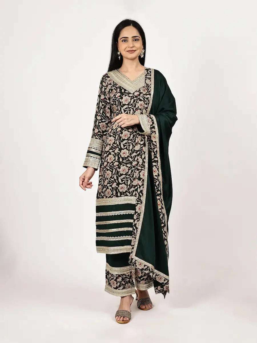 women floral long sleeve kurta pant with dupatta set - 22226573 -  Standard Image - 2