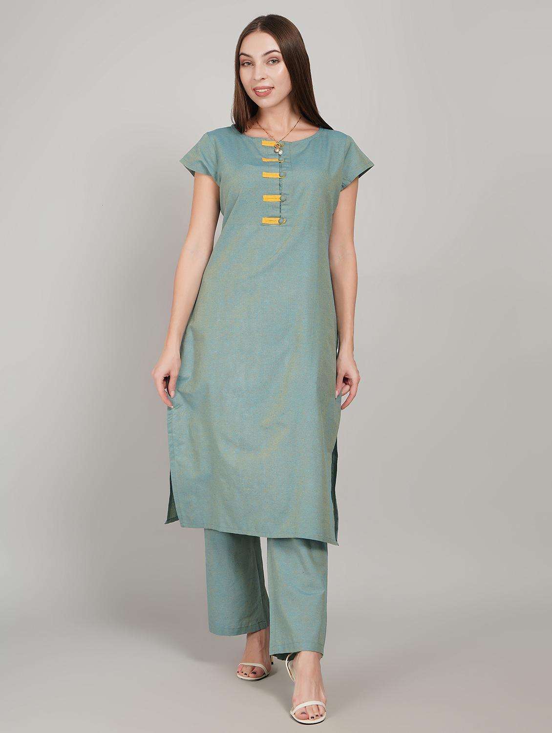 women solid short sleeve straight kurta - 22226603 -  Standard Image - 2