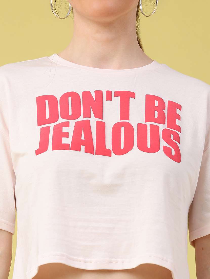 women printed short sleeve crop t-shirt - 22226613 -  Standard Image - 2