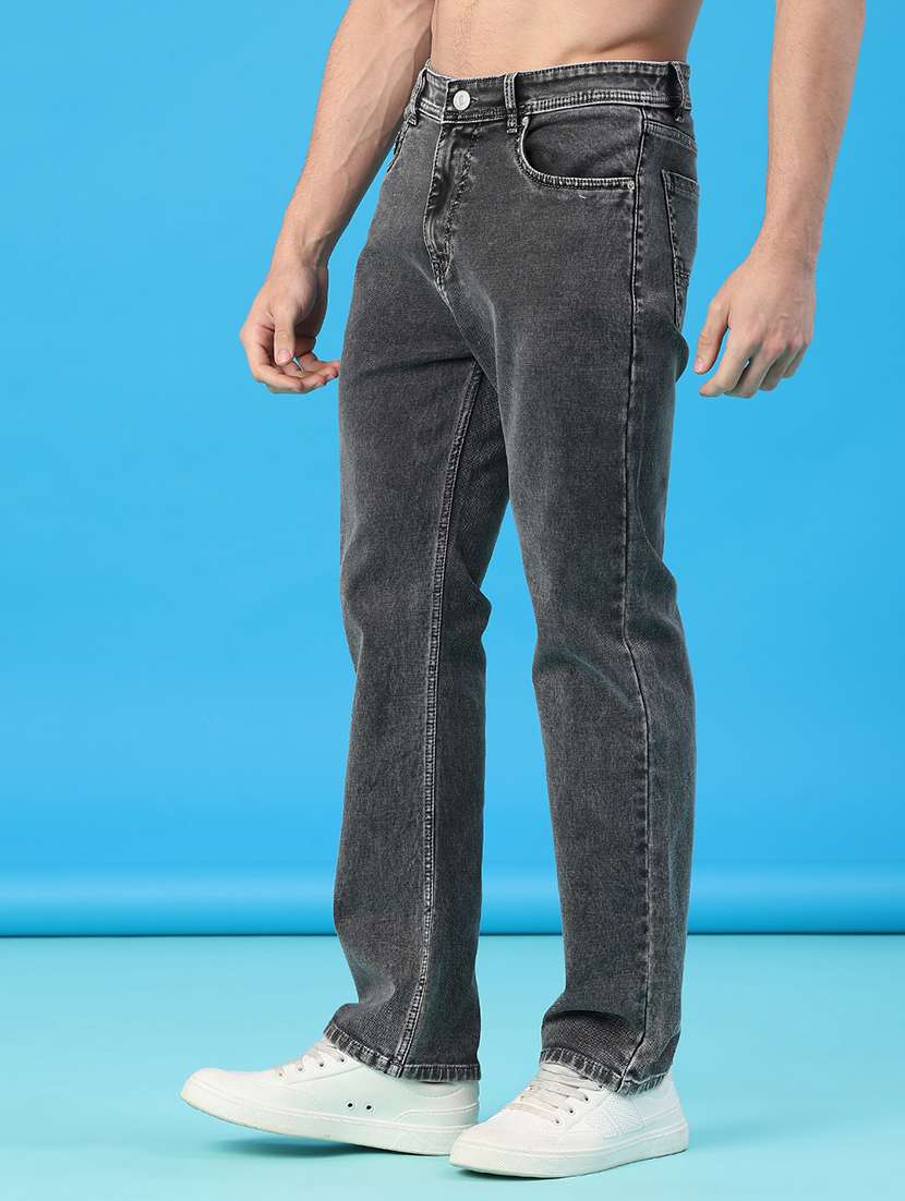 men plain mid rise full length straight fit jeans - 22226721 -  Standard Image - 2