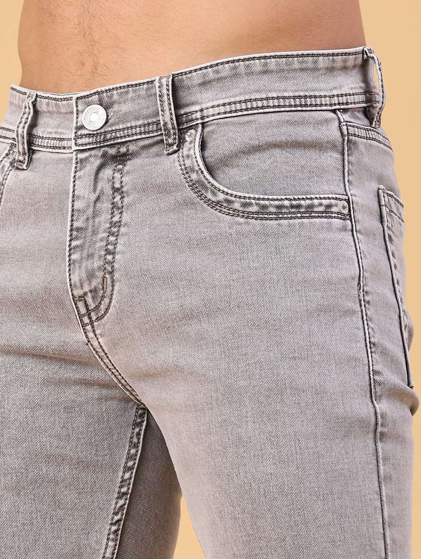 men plain mid rise full length slim fit jeans - 22226728 -  Standard Image - 2