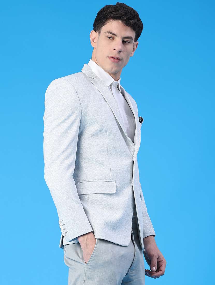 men self design lapel collar single breasted blazer - 22226740 -  Standard Image - 2
