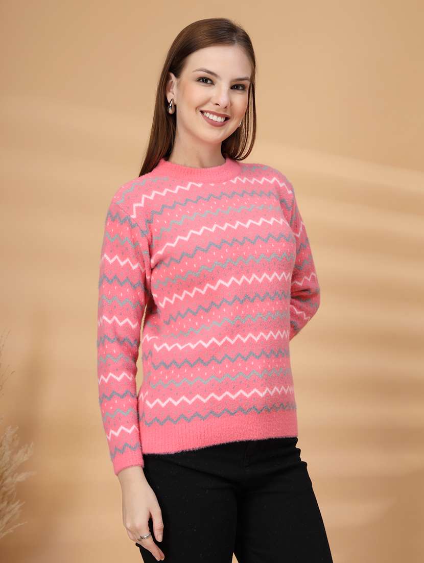 women chevron long sleeve pullover - 22226835 -  Standard Image - 2