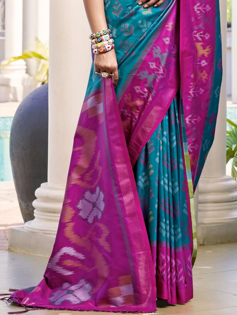 women self design pochampalli saree with blouse - 22226962 -  Standard Image - 2