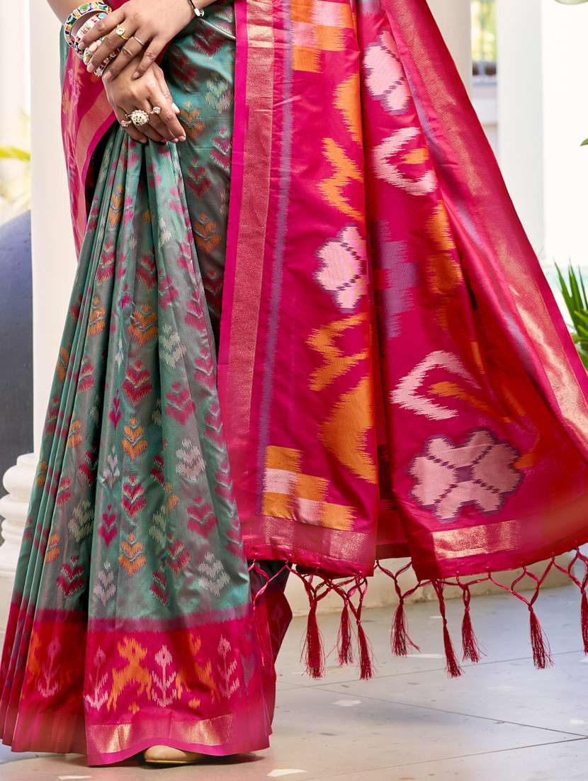 women self design pochampalli saree with blouse - 22226965 -  Standard Image - 2