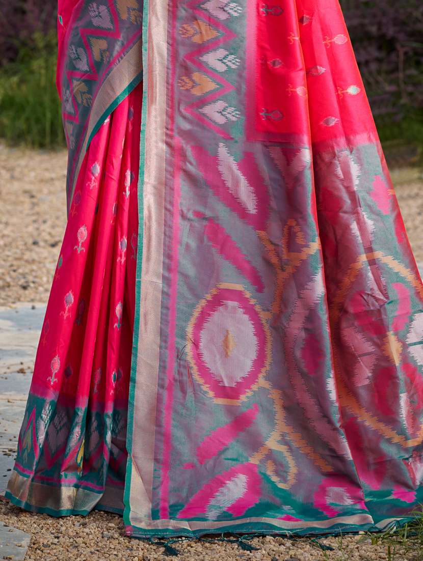 women self design pochampalli saree with blouse - 22226994 -  Standard Image - 2