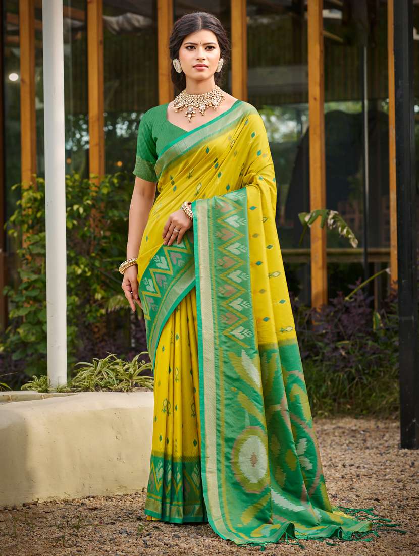 women self design pochampalli saree with blouse
