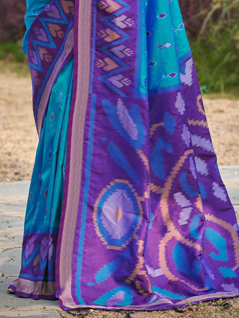 women self design pochampalli saree with blouse - 22227000 -  Standard Image - 2