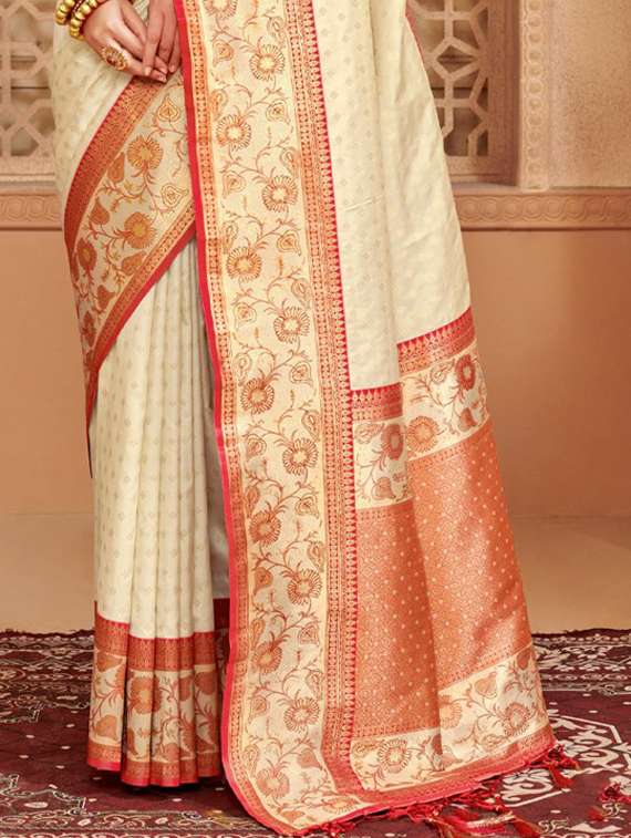 women self design kanjivaram saree with blouse - 22227040 -  Standard Image - 2