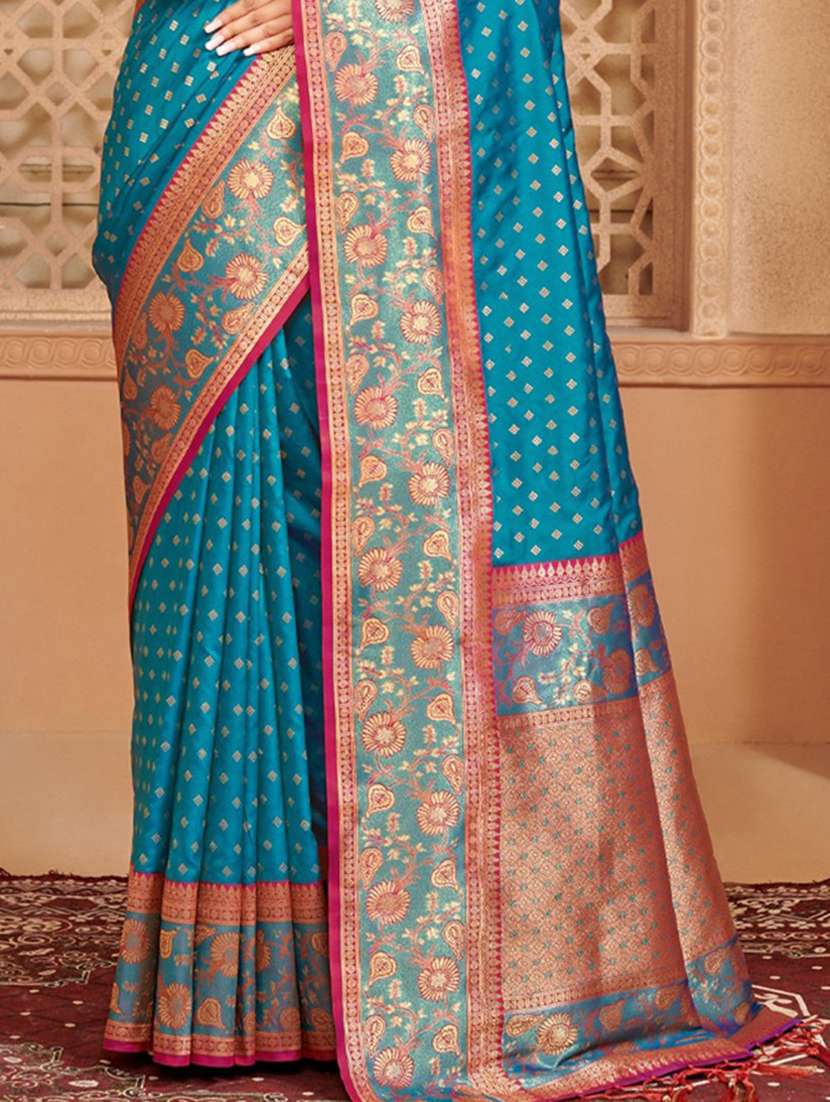 Women Self Design Kanjivaram Saree With Blouse - 22227041 -  Standard Image - 2