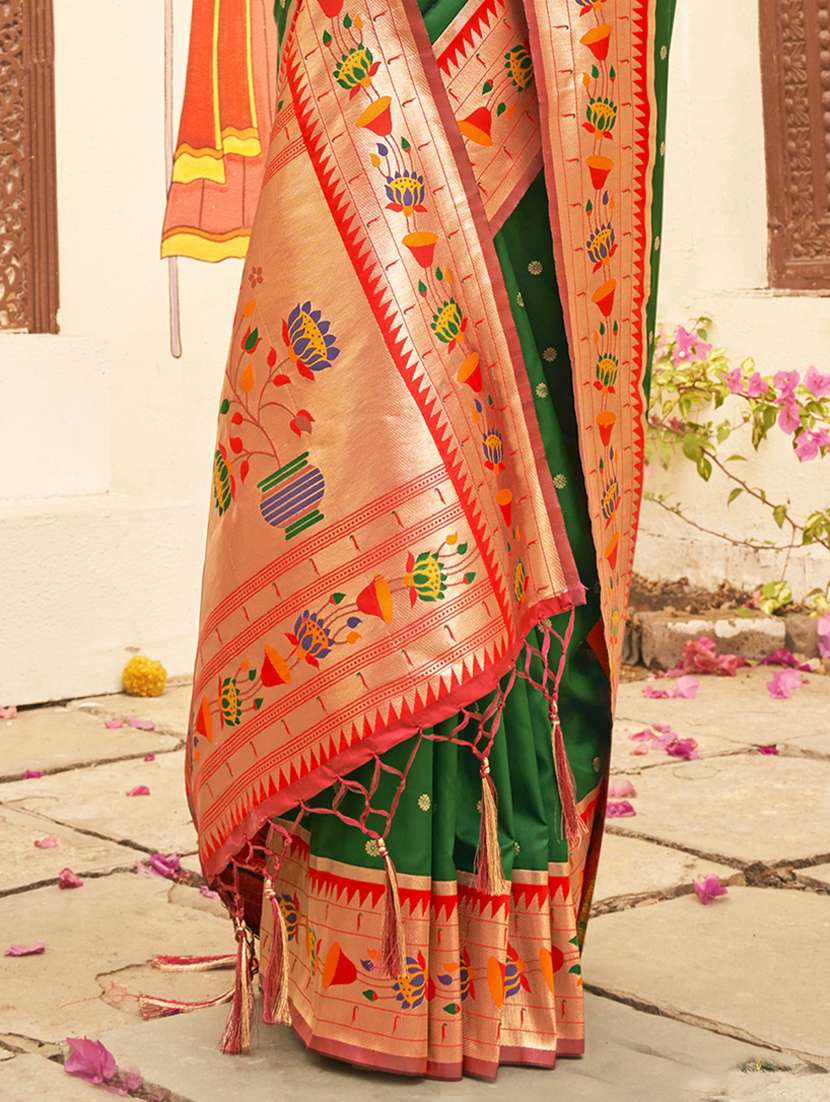 women self design paithani saree with blouse - 22227056 -  Standard Image - 2