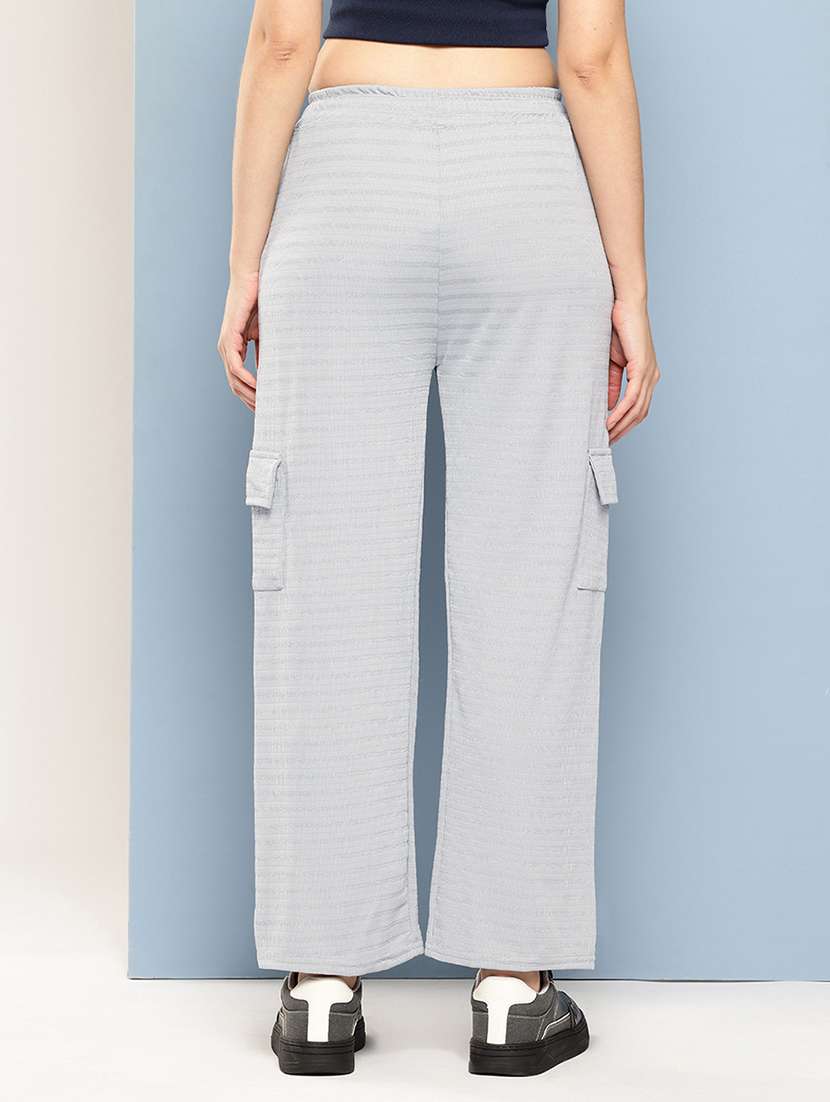 women solid mid rise relaxed fit cargo - 22227130 -  Standard Image - 2