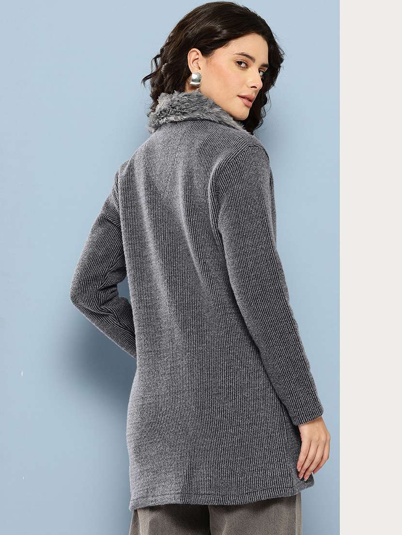 women self design long sleeve cardigan - 22227143 -  Standard Image - 2