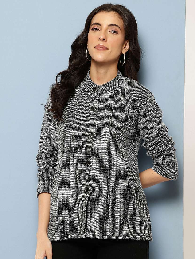 women self design long sleeve cardigan