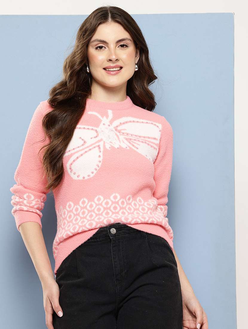 women self design long sleeve pullover