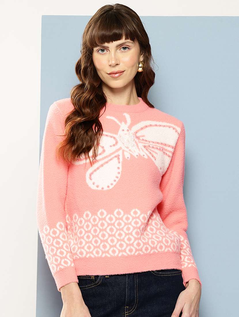 women self design long sleeve pullover