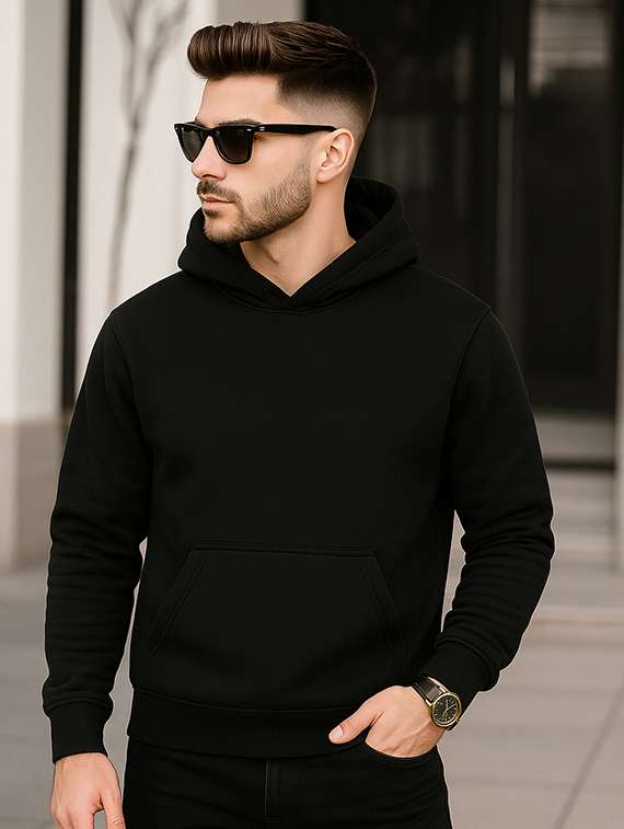 men solid long sleeve regular fit sweatshirt