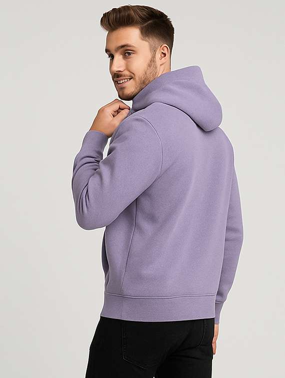 men solid long sleeve hooded sweatshirt - 22227243 -  Standard Image - 2
