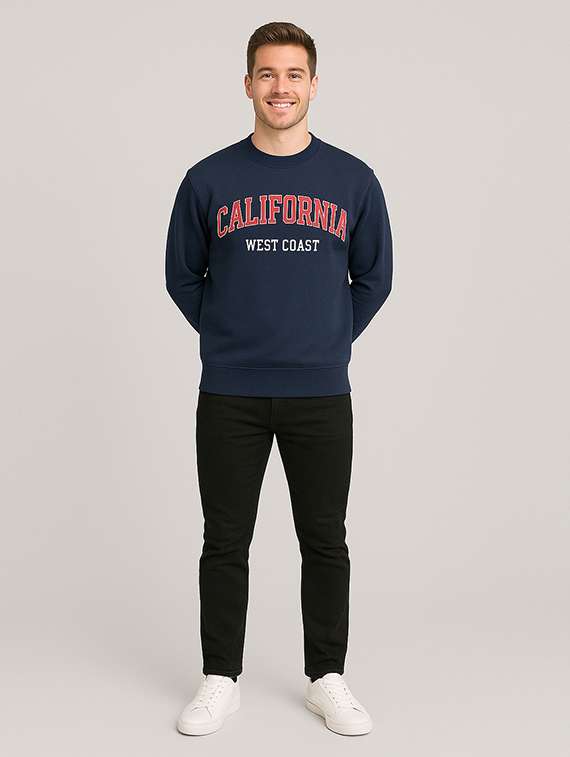 men chest print long sleeve regular fit sweatshirt - 22227313 -  Standard Image - 2