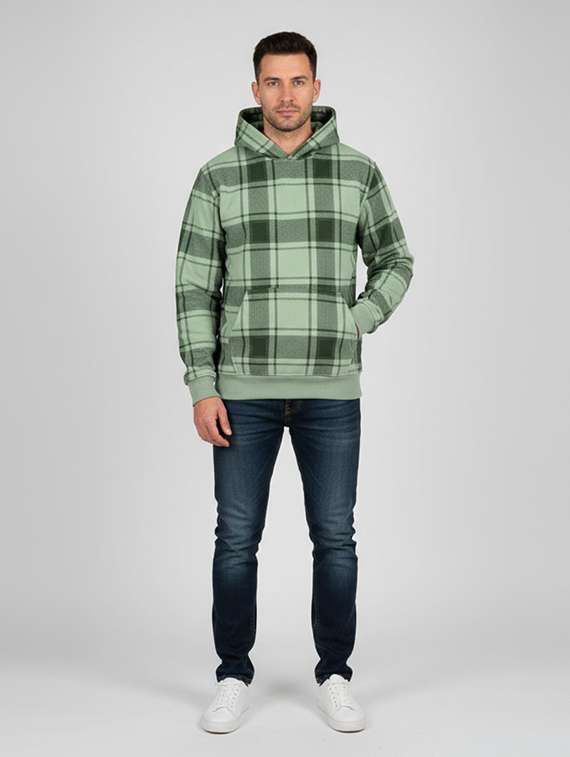men checkered long sleeve regualr fit sweatshirt - 22227315 -  Standard Image - 2