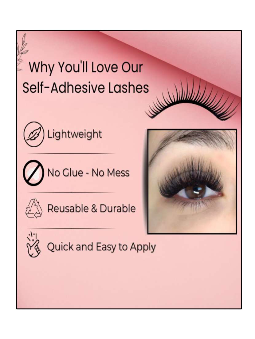 bobi self adhesive eyelashes sa47 outer edge lift bold curved look no glue reusable stick on - 22227358 -  Standard Image - 7