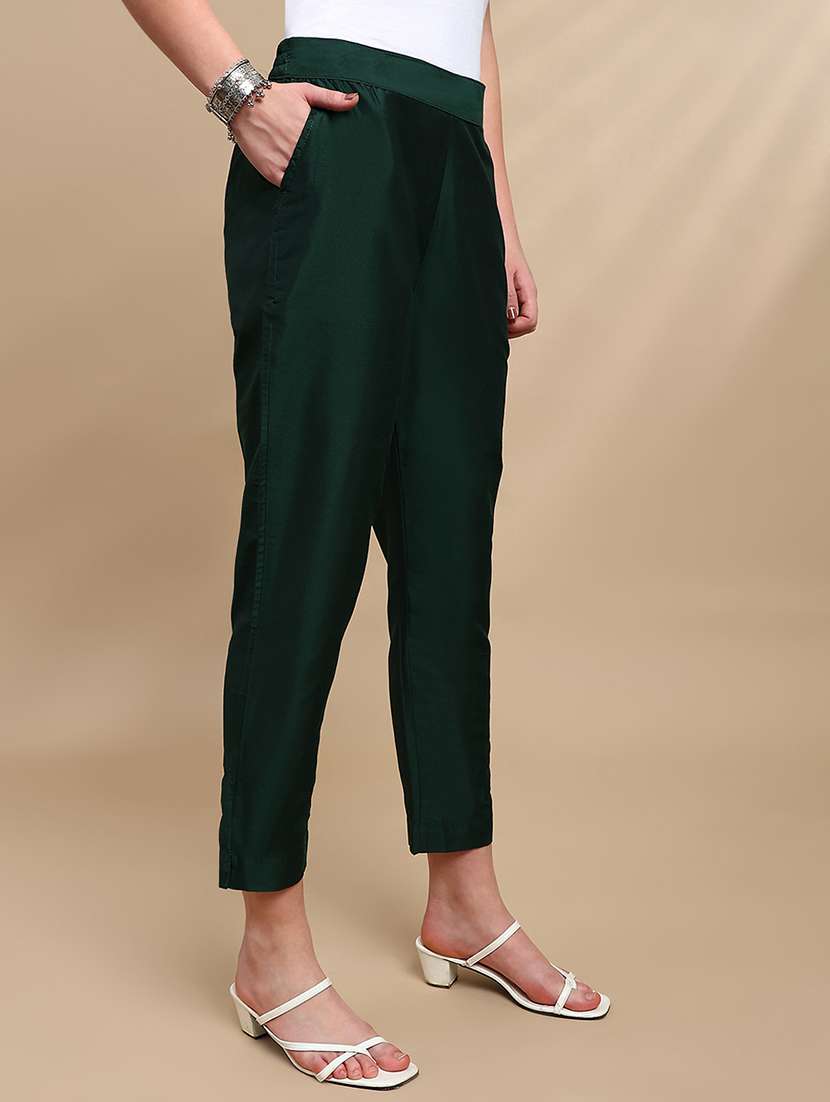 women solid mid rise tapered pant - 22227370 -  Standard Image - 2