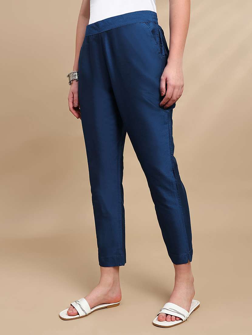 women solid mid rise tapered pant - 22227371 -  Standard Image - 2
