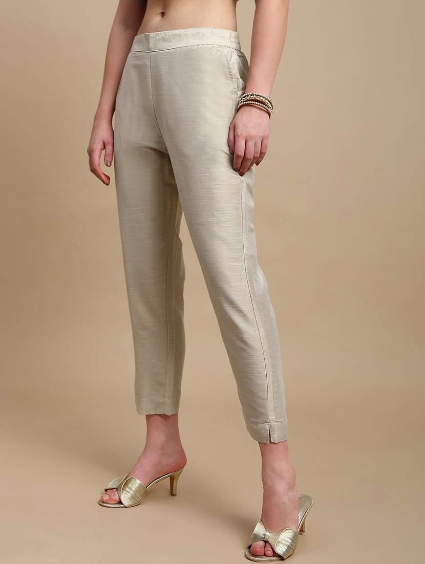 women solid mid rise tapered pant - 22227372 -  Standard Image - 2