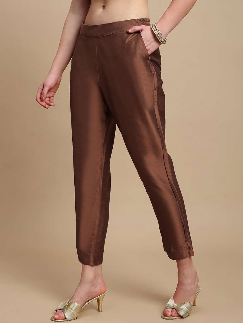 women solid mid rise tapered pant - 22227374 -  Standard Image - 2