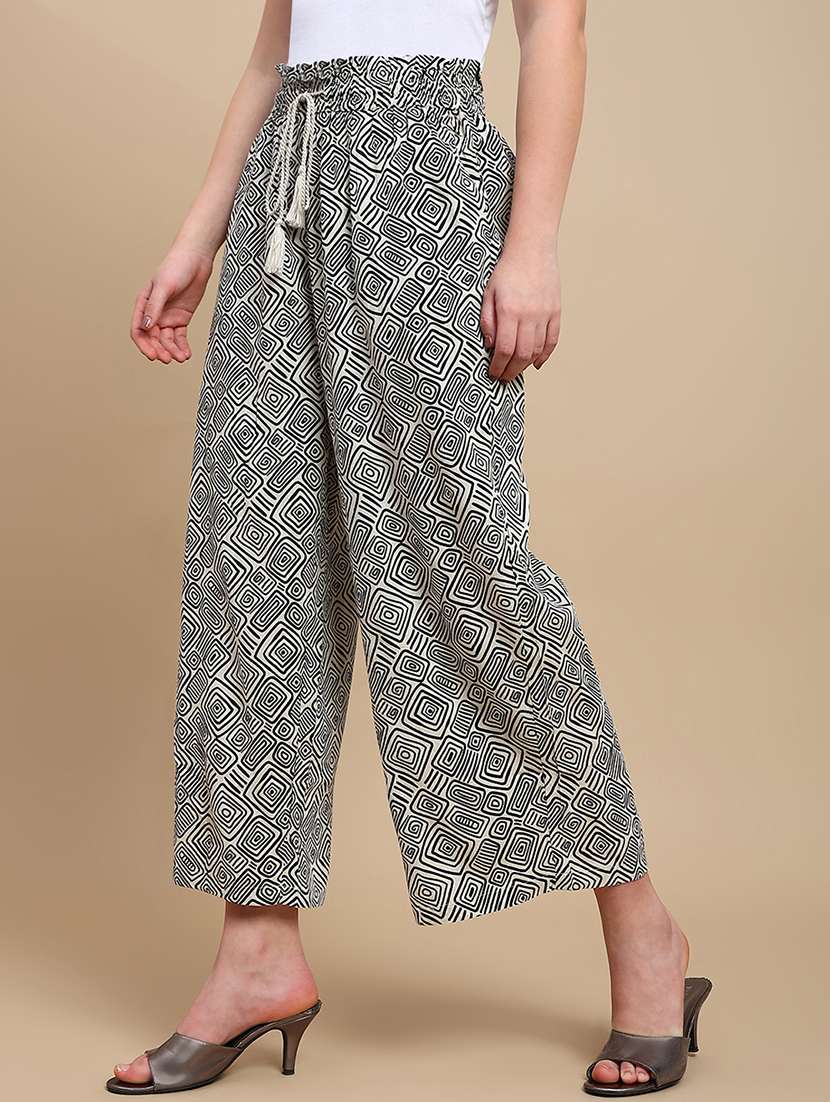 women printed mid rise straight palazzo - 22227375 -  Standard Image - 2