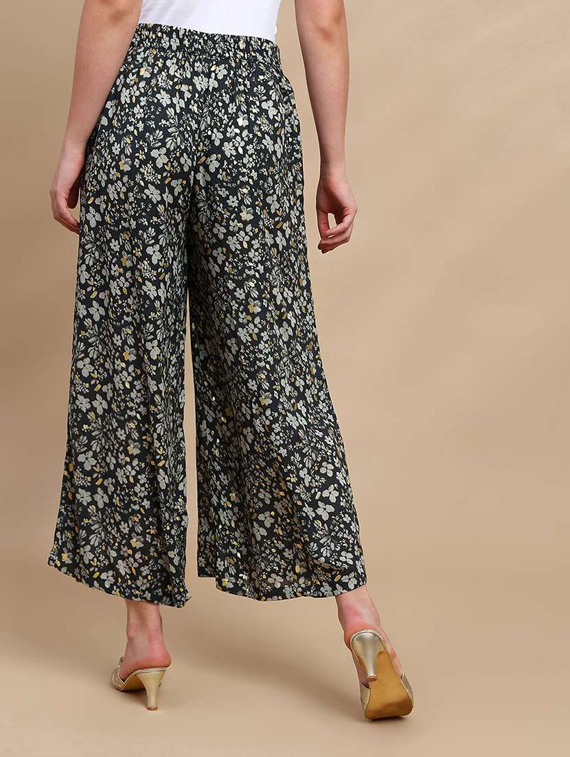 women printed mid rise flared palazzo - 22227381 -  Standard Image - 2