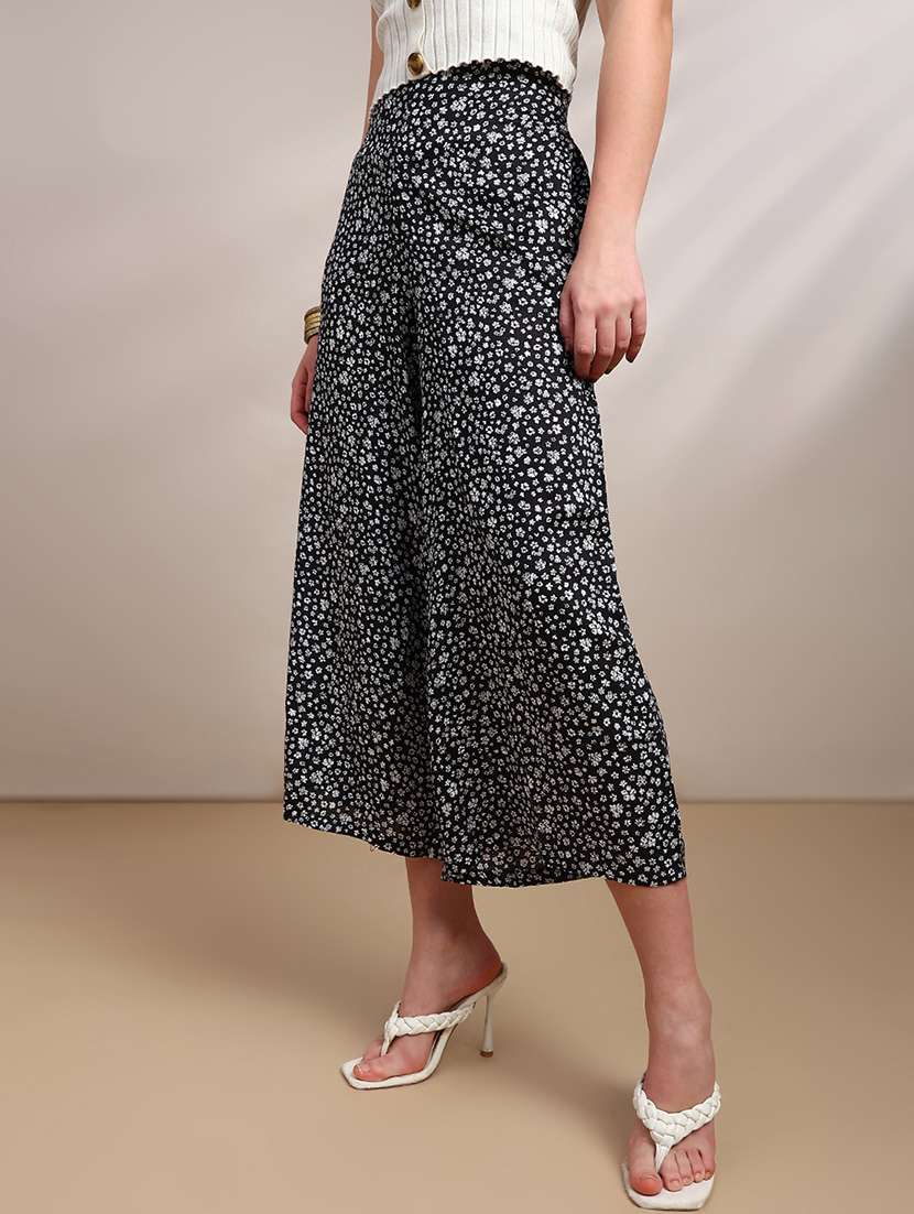 women printed high rise flared palazzo - 22227383 -  Standard Image - 2