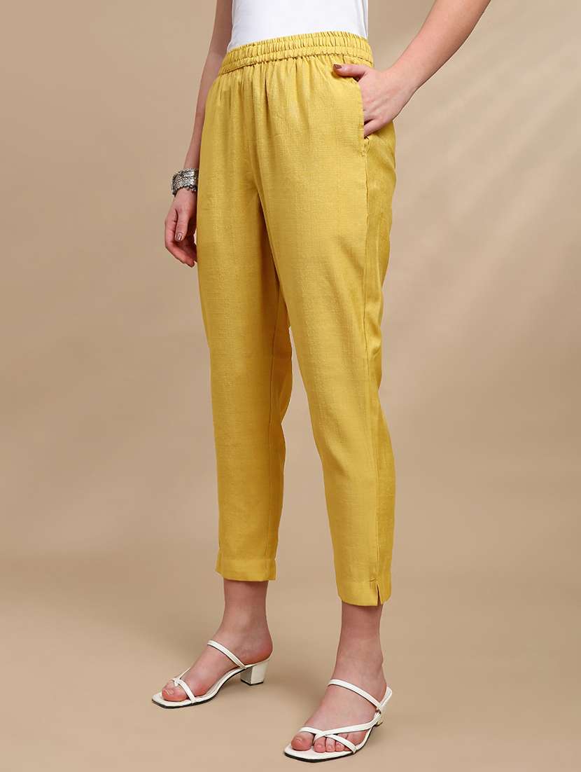 women solid mid rise tapered pant - 22227389 -  Standard Image - 2