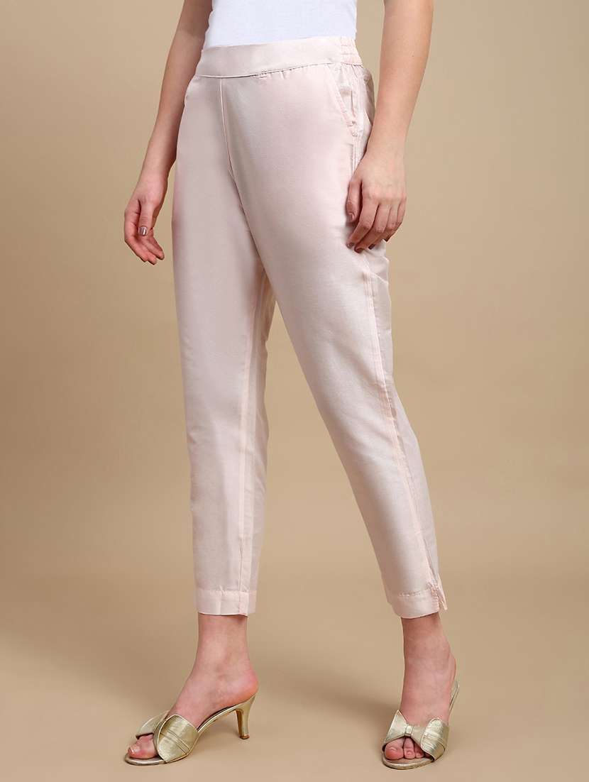women solid mid rise tapered pant - 22227399 -  Standard Image - 2