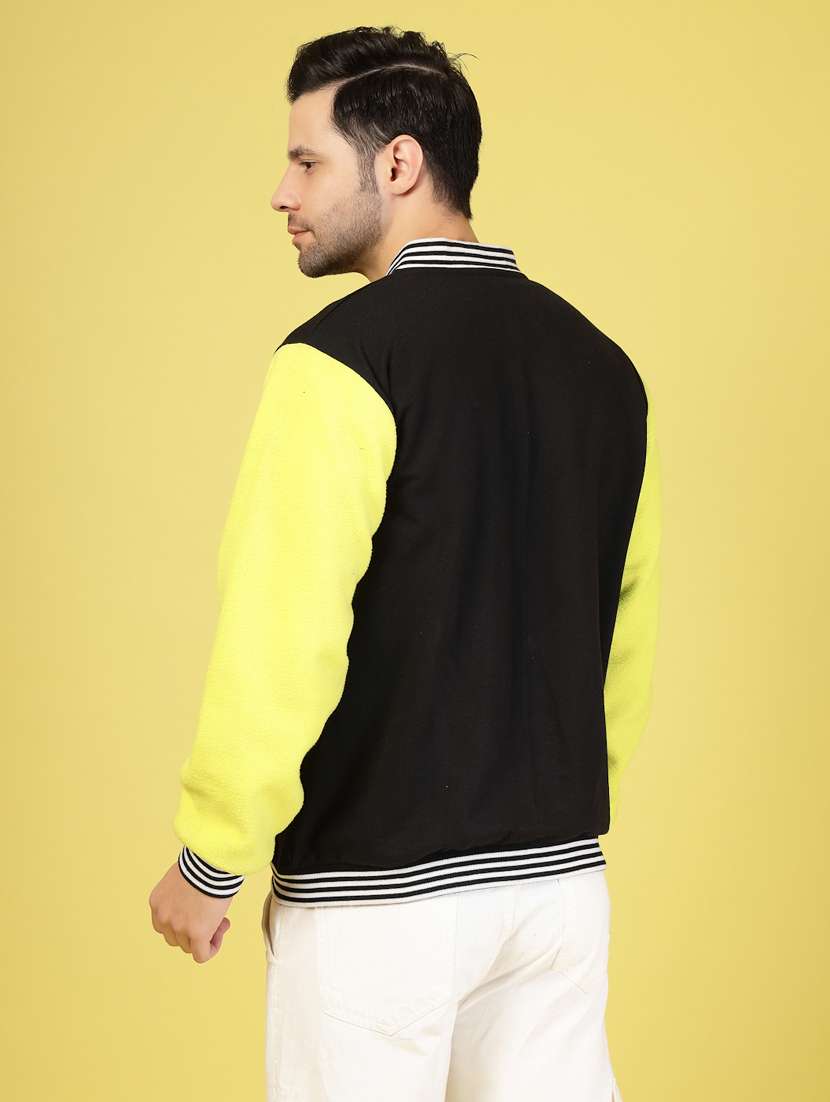 men color block henley neck varsity jacket - 22227447 -  Standard Image - 2