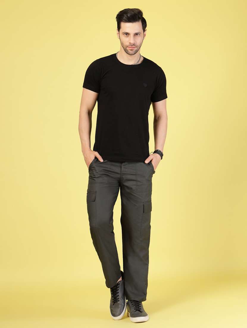 men solid mid rise regular fit cargo - 22227471 -  Standard Image - 2