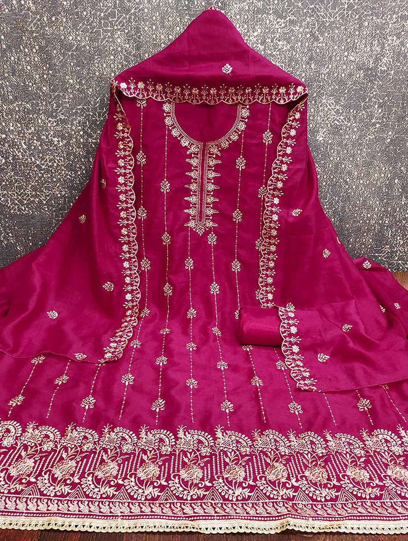 women solid with work unstitched suit set - 22227520 -  Standard Image - 2