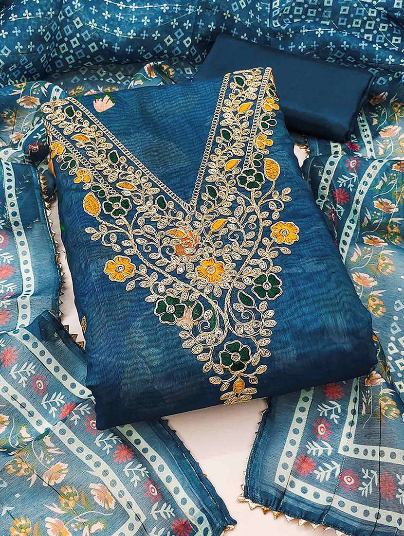 women floral embroidered unstitched suit set - 22227527 -  Standard Image - 2