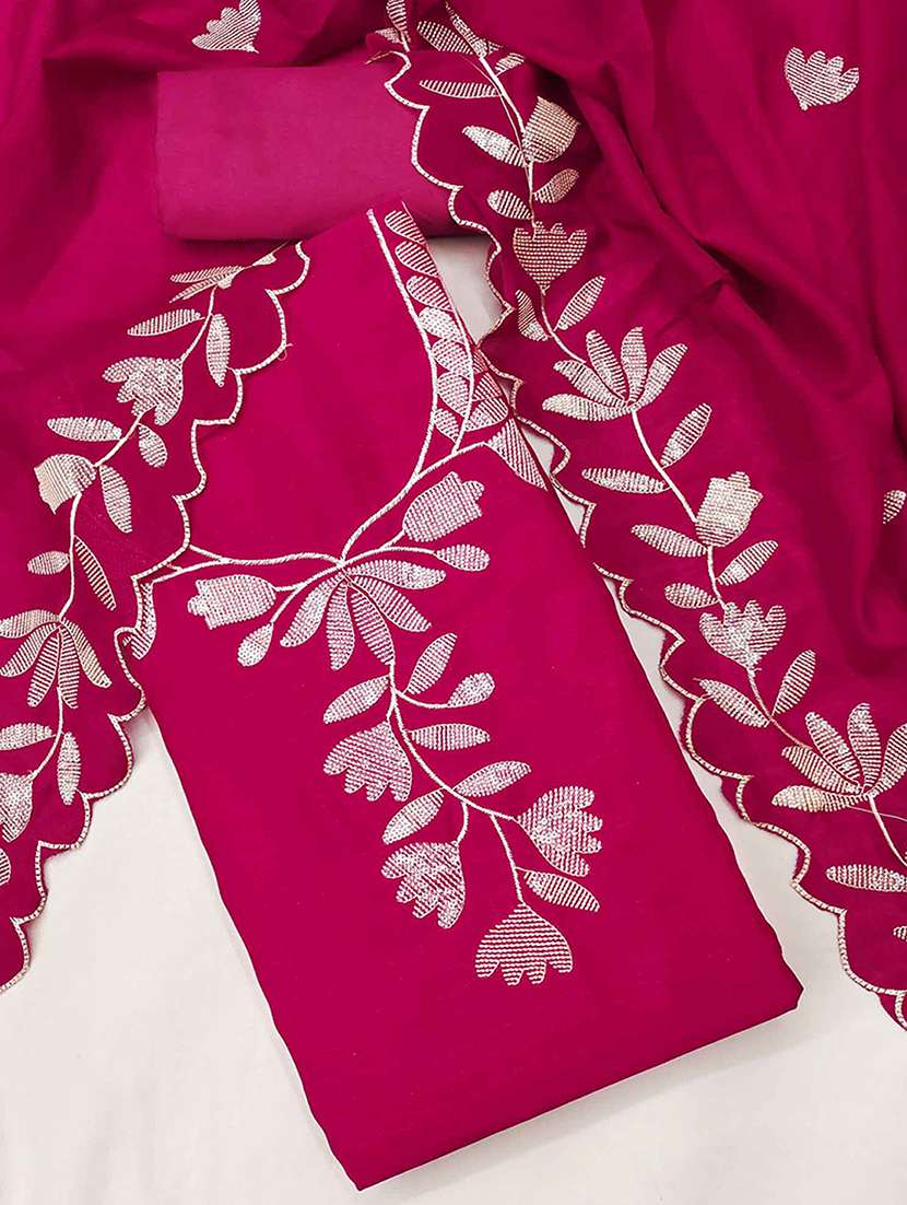 women solid with work embroidered unstitched suit set - 22227541 -  Standard Image - 2