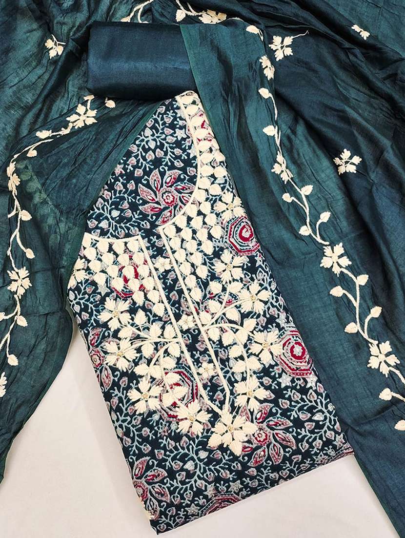 Women Printed Embroidered Unstitched Suit Set - 22227560 -  Standard Image - 2