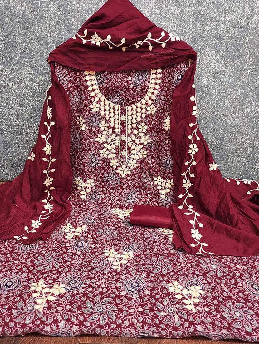 Women Printed Embroidered Unstitched Suit Set - 22227561 -  Standard Image - 2
