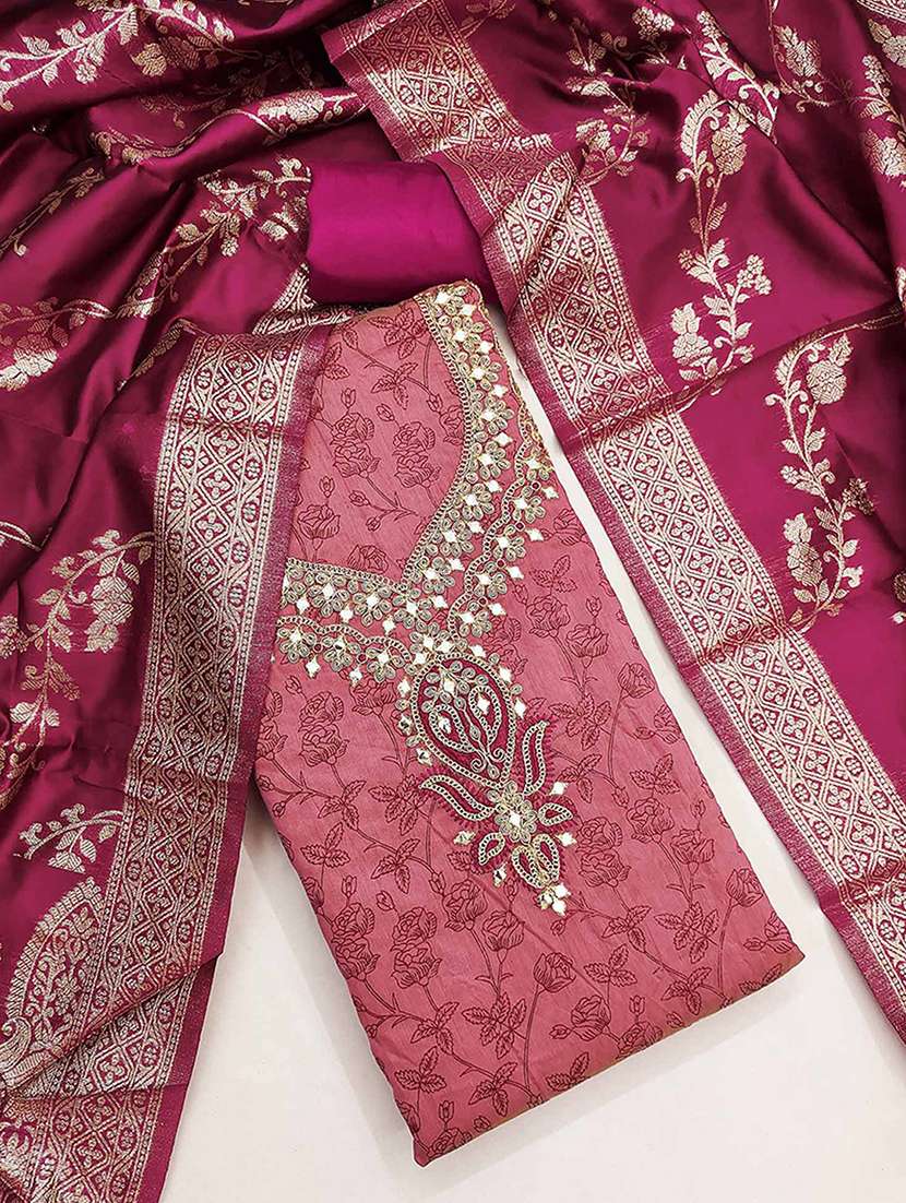 women floral embroidered unstitched suit set - 22227565 -  Standard Image - 2