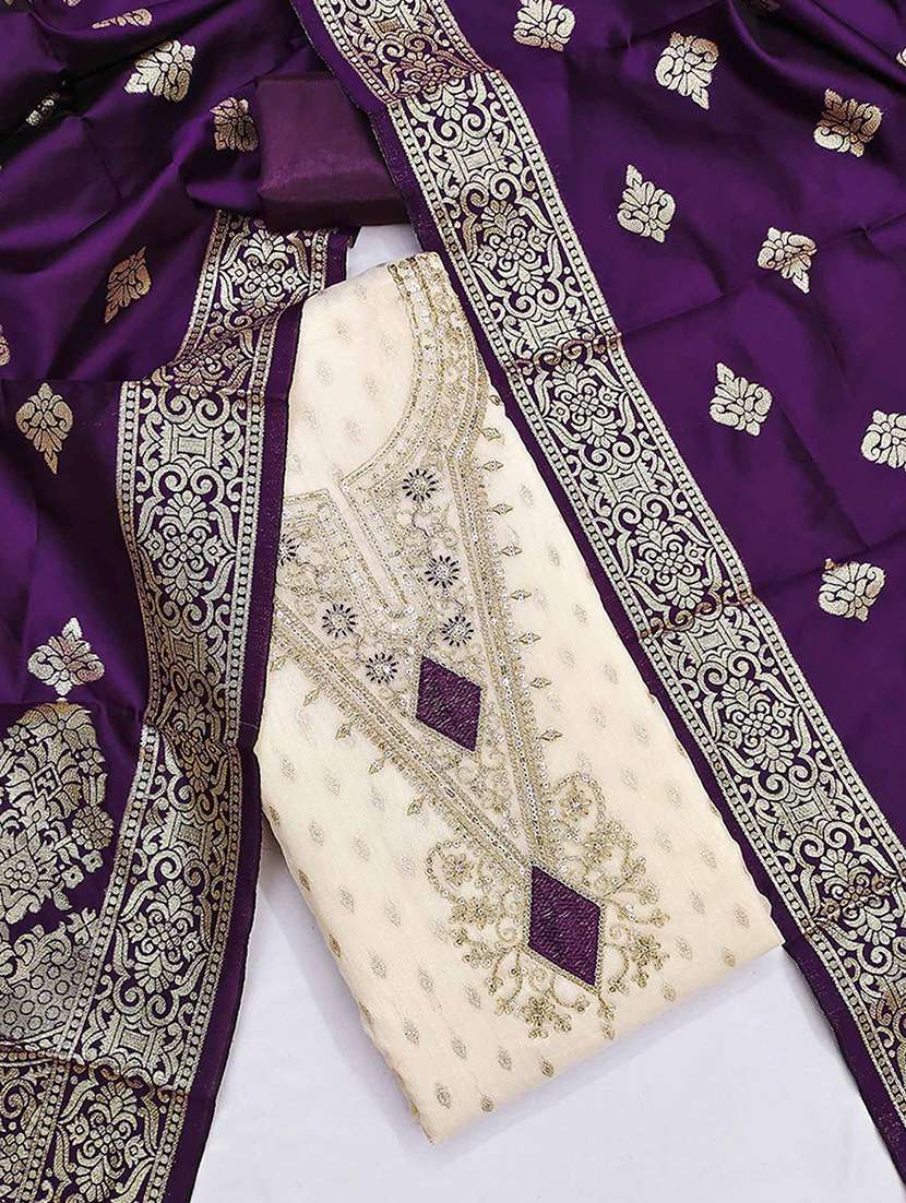 women self design embroidered unstitched suit set - 22227568 -  Standard Image - 2