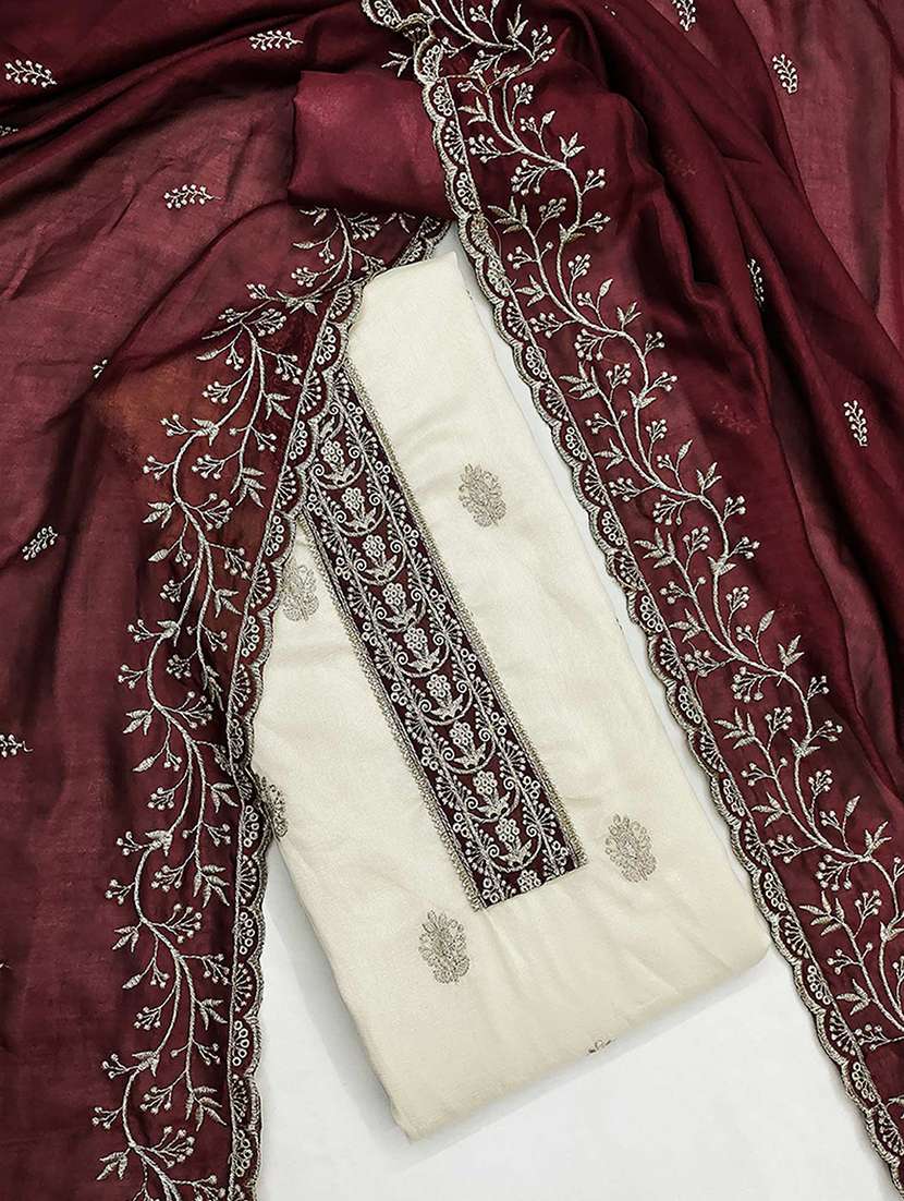 women solid with work unstitched suit set - 22227570 -  Standard Image - 2