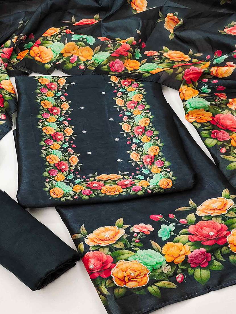 women floral printed unstitched suit set