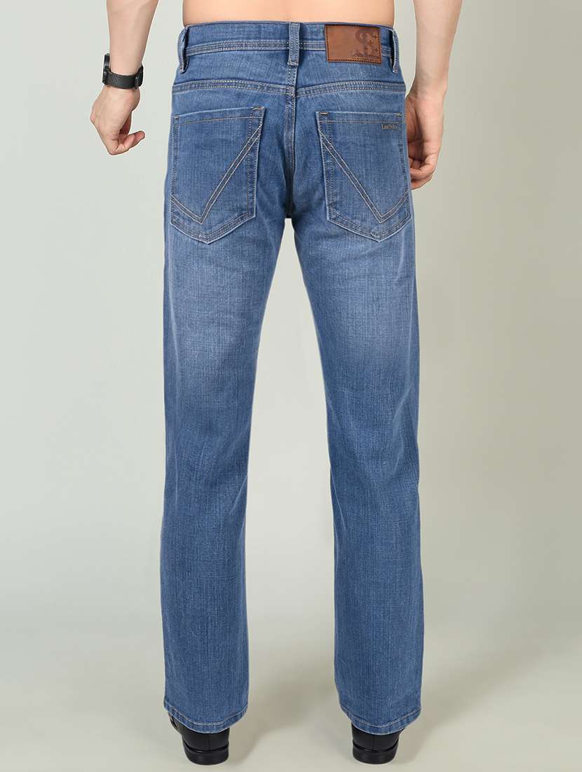 men plain mid rise full length bootcut jeans - 22227584 -  Standard Image - 2