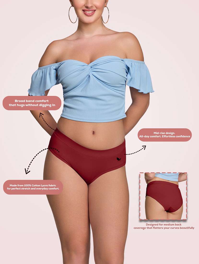 women pack of 2 solid mid rise panty - 22227635 -  Standard Image - 7