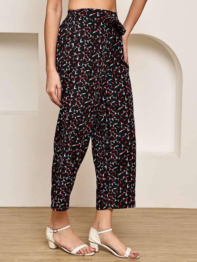 women printed mid rise straight palazzo - 22227695 -  Standard Image - 2