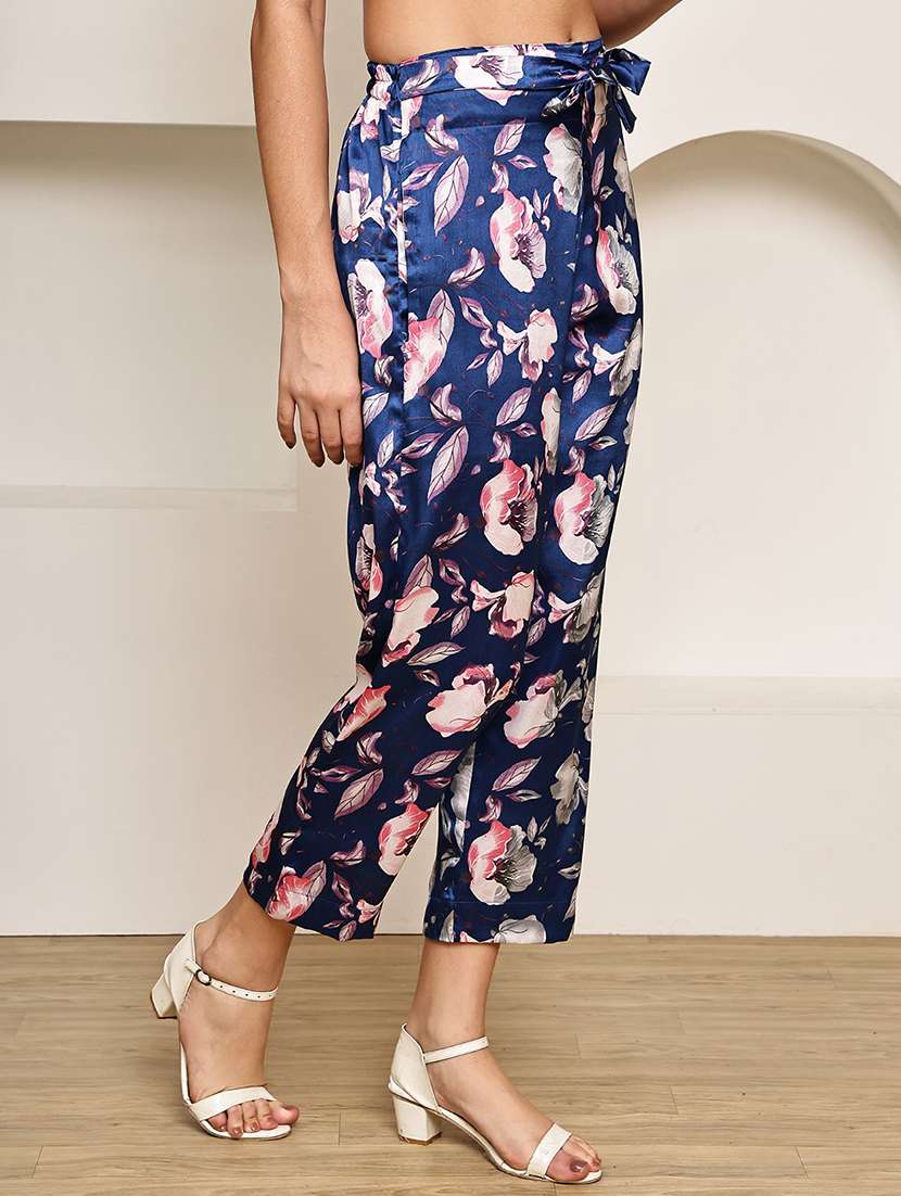 women printed mid rise straight palazzo - 22227697 -  Standard Image - 2